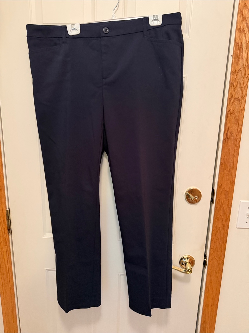 CJ Banks Navy Blue Flat Front Pants. 16W